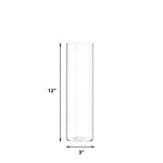 18 PCS Clear Glass Cylinder Bud Vase H-12" D-3"