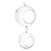 24 PCS Double Hooks Clear Glass Hanging Orbs D-5" H-6"