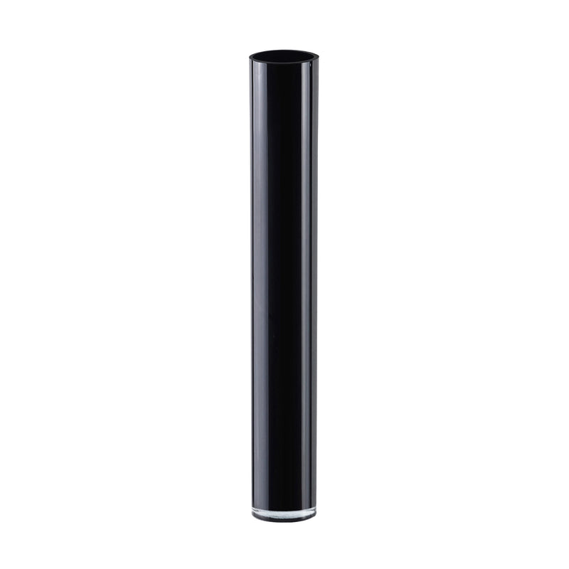 Pack of 4 PCS Black Glass Cylinder Vase D-4" H-28"
