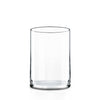 Clear glass tumbler on a white background