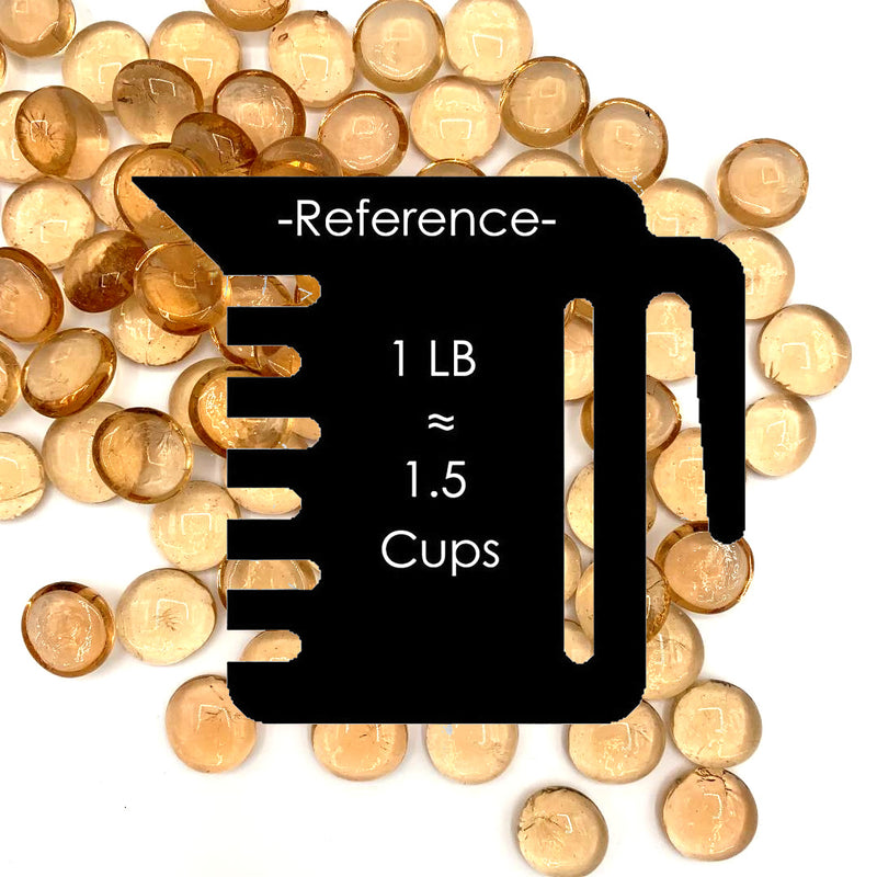 Pack of 30 LBS Champagne Glass Vase Filler for home  decor Beads Flat Gem Stone D-0.6"
