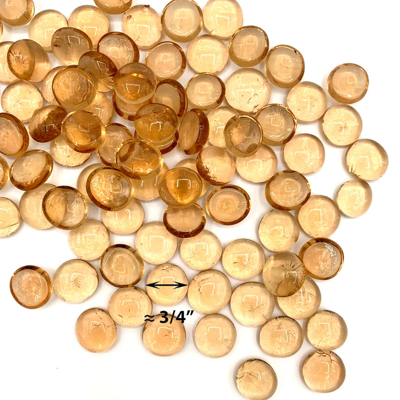 Pack of 30 LBS Champagne Glass Vase Filler for home  decor Beads Flat Gem Stone D-0.6"