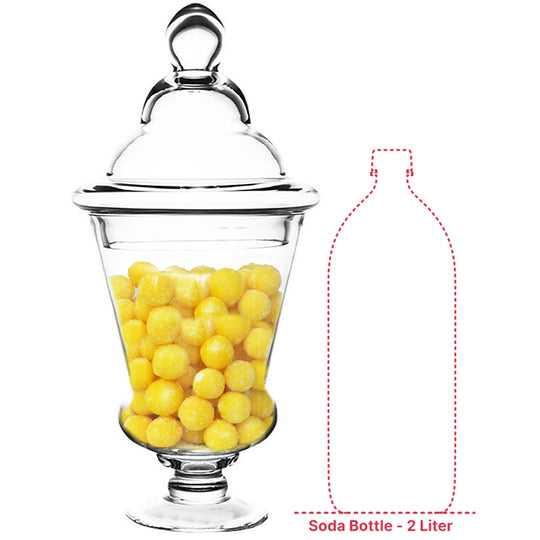 4 PCS Clear Glass Apothecary Jar H-16.75" O-7" D-7"