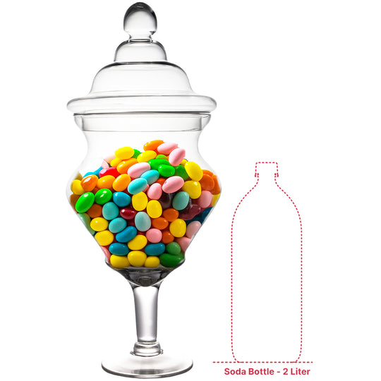 2 PCS Clear Glass Apothecary Jar H-23" O-8.5" D-9"