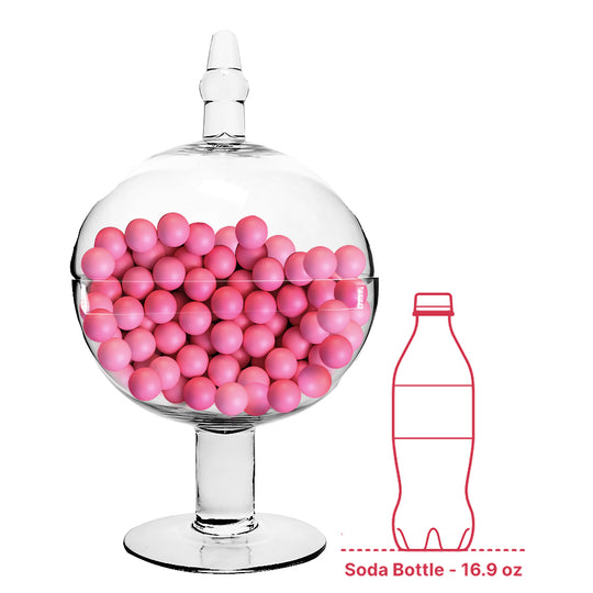 2 PCS Clear Glass Apothecary Jar H-16" O-9" D-9"