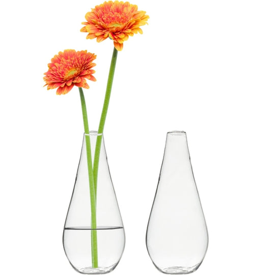 72 PCS Clear Glass Tear Drop Bud Vase H-5.5" W-2.5" Opening-0.75"