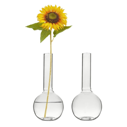 72 PCS Clear Glass Round Bottom Bud Vase H-5.5" W-2.5" Opening-0.81"