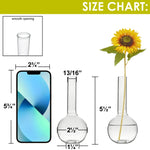 72 PCS Clear Glass Round Bottom Bud Vase H-5.5" W-2.5" Opening-0.81"