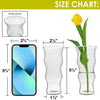 72 PCS Clear Glass Wave Bud Vase H-5.5" W-2.5" Opening-2.5"