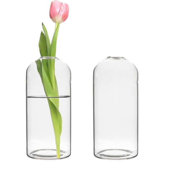72 PCS Clear Glass Bullet Bud Vase H-5.5" W-2.5" Opening-0.75"