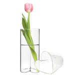 72 PCS Clear Glass Heart-Shaped Bud Vase H-5.5" W-2.5" Opening-2.5"