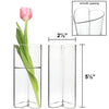 72 PCS Clear Glass Heart-Shaped Bud Vase H-5.5" W-2.5" Opening-2.5"