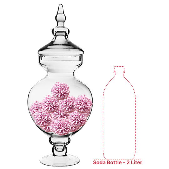 Pack of 2 PCS Clear Glass Apothecary Jar H-21.5" O-5.75" D-7.5"
