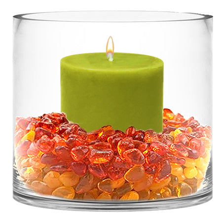 6 PCS Clear Glass Cylinder Vase D-7" H-6"