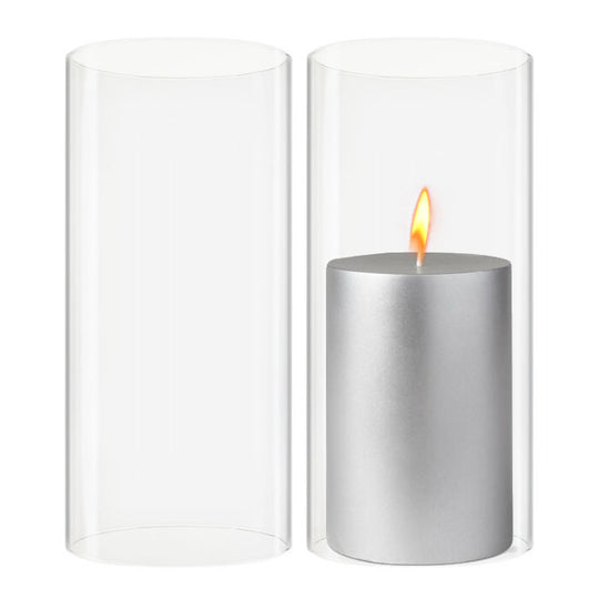 24 PCS Clear Glass Open Ended Hurricane Tube D-4" H-6"