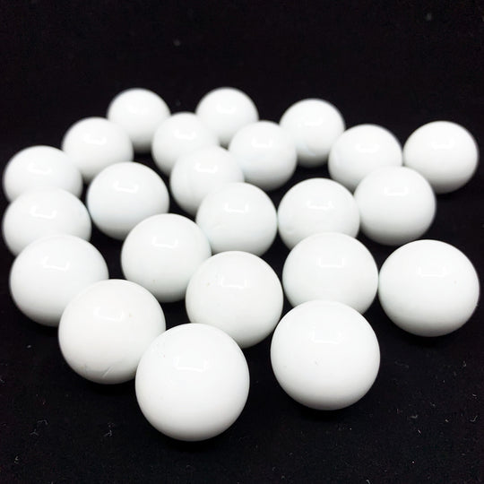 Pack of 40 LBS White Glass Vase Filler Large Round Marble D-0.87"