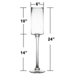 Pack of 4 PCS Clear Glass Contemporary Candle Holder D-6" H-24"