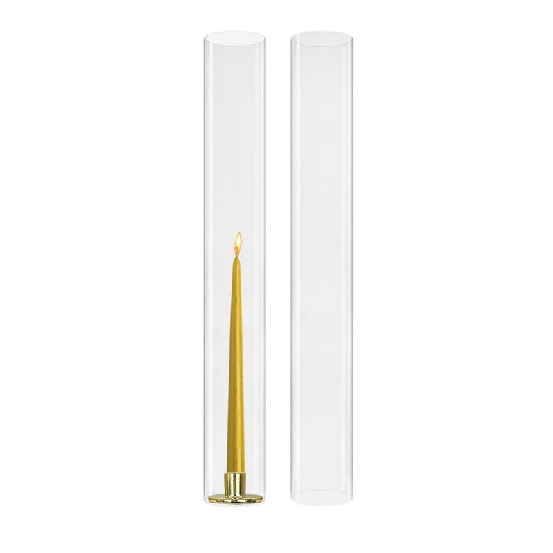 12 PCS Clear Glass Open Ended Hurricane Tube D-3" H-24"