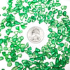 green crushed glass stone vase filler coin