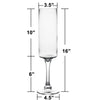 6 PCS Clear Glass Contemporary Candle Holder D-3.5" H-16"
