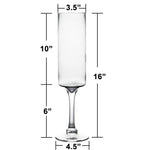 6 PCS Clear Glass Contemporary Candle Holder D-3.5" H-16"