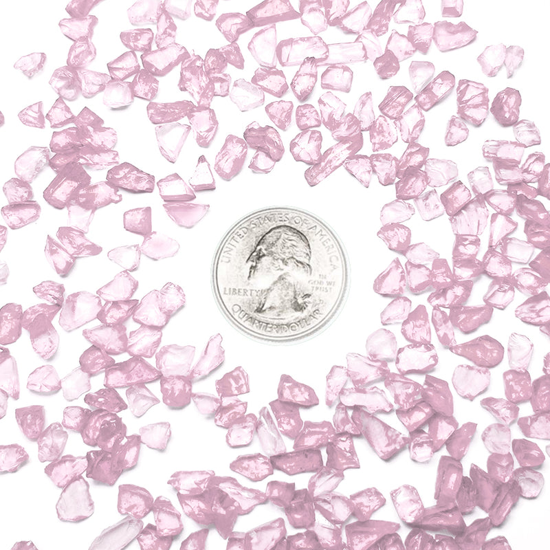 pink crushed glass stone vase filler coin