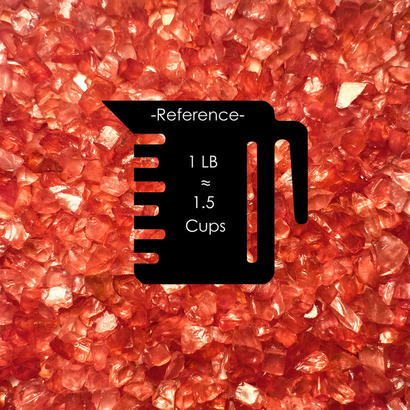 red crushed glass stone vase filler cup