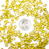 yellow crushed glass stone vase filler coin