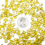 yellow crushed glass stone vase filler coin