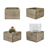 Natural Wooden Square Plant Box with Plastic Liner O-6" H-4" - Pack of 24 PCS - Modern Vase and Gift
