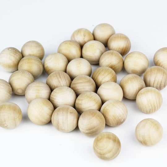Pack of 24 PCS Natural Wooden Vase Filler Ball D-1"