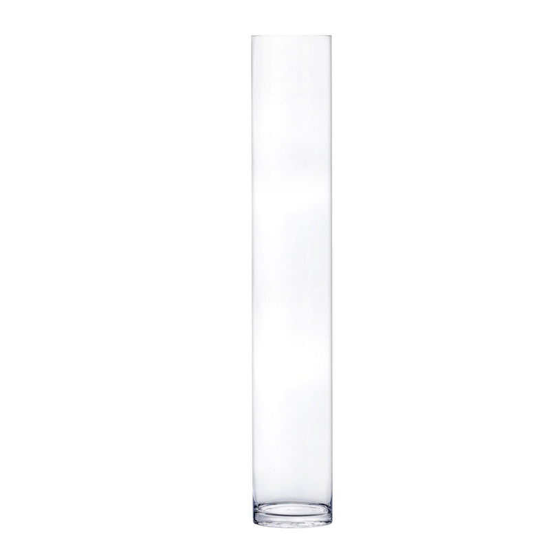 Clear Glass Cylinder Vase D-4" H-24" - Pack of 4 PCS - Modern Vase and Gift