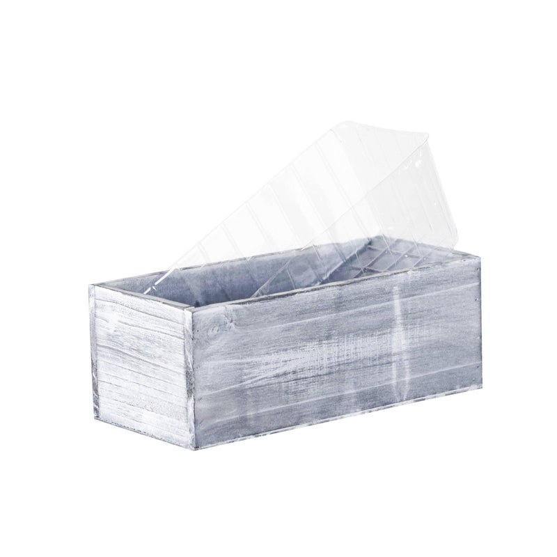 clear plastic rectangular planter liners 12 PCS White Wooden Rectangle Plant Box with Plastic Liner O-10"X5" H- – Modern Vase and Gift