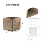 Natural Wooden Cube Plant Box with Plastic Liner 4 Inches Each Side - Pack of 48 PCS - Modern Vase and Gift