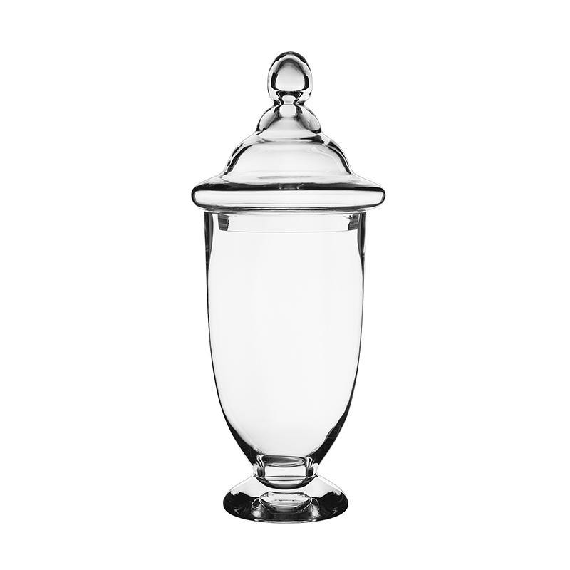 Clear Glass Apothecary Jar H-18.5" O-6.75" D-6.75" - Pack of 2 PCS - Modern Vase and Gift