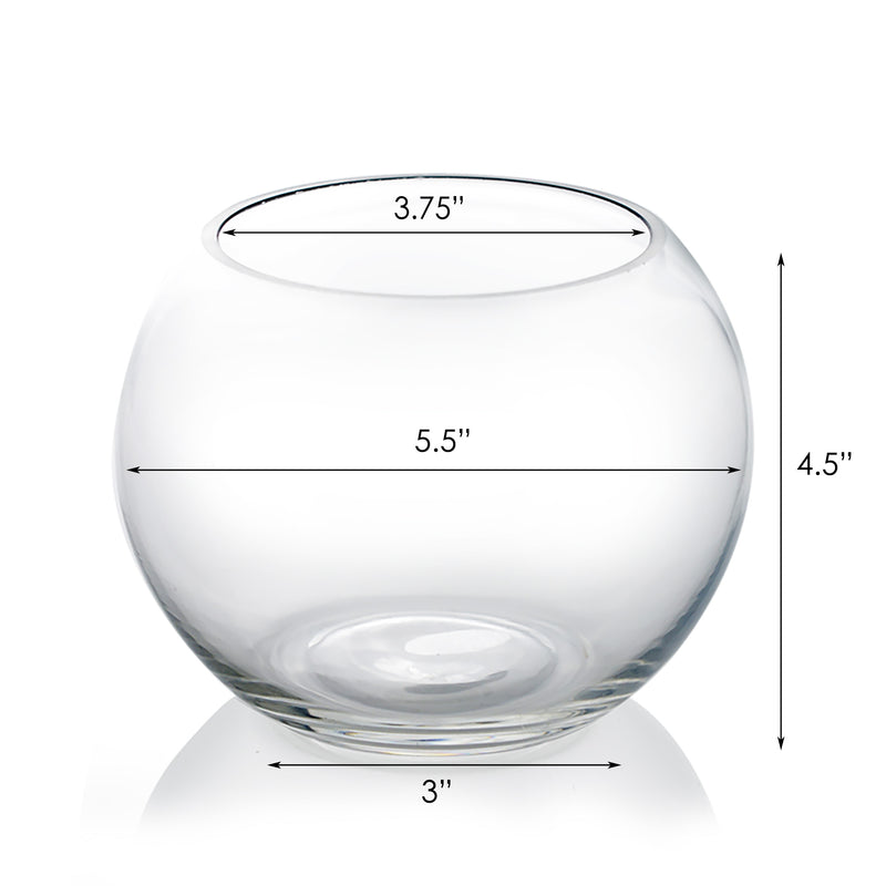8 PCS Clear Glass Bubble Bowl H-4.5" O-4.25" D-6" (Available in 36 & 144 PCS)