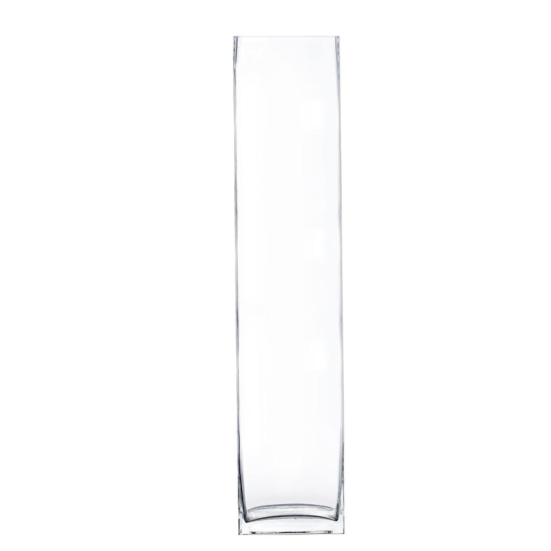 Clear Glass Square Vase O-4.75" H-24" - Pack of 12 PCS - Modern Vase and Gift