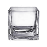 Clear Glass Cube Vase Sides-6" - Pack of 8 PCS - Modern Vase and Gift