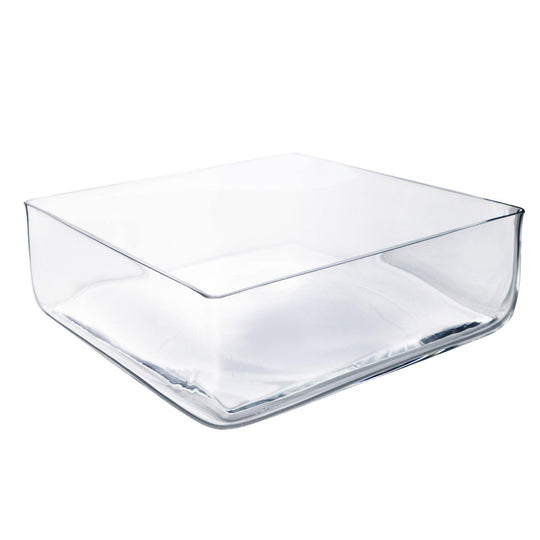 Pack of 3 PCS Clear Glass Square Vase O-12" H-4"
