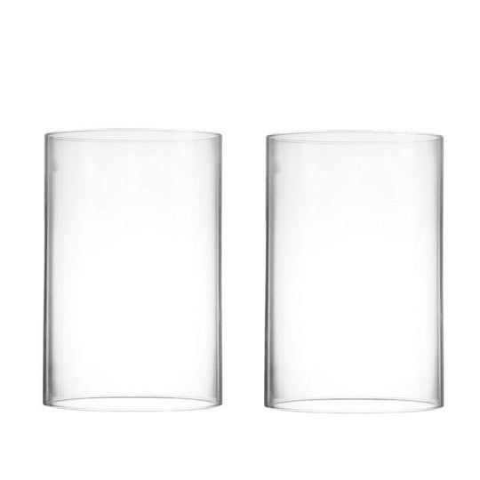 Pack of 4 PCS Clear Glass Open Ended Hurricane Tube D-7" H-10"