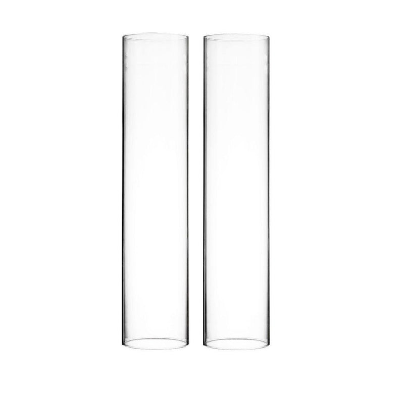 Clear Glass Open Ended Hurricane Tube D-4" H-18" - Pack of 12 PCS - Modern Vase and Gift