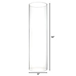 Clear Glass Open Ended Hurricane Tube D-6" H-18" - Pack of 8 PCS - Modern Vase and Gift