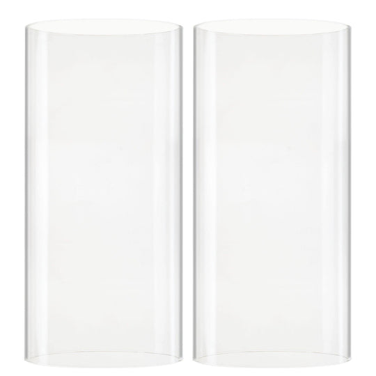 Pack of 4 PCS Clear Glass Open Ended Hurricane Tube D-7" H-14"