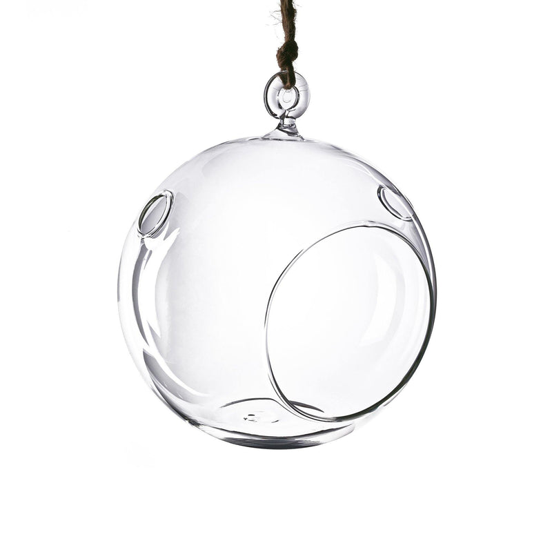 Clear Glass Hanging Orbs D-5" H-5.5" - Pack of 24 PCS - Modern Vase and Gift