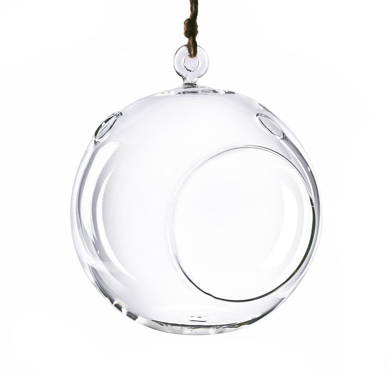 Clear Glass Hanging Orbs D-5.5" H-6" - Pack of 18 PCS - Modern Vase and Gift