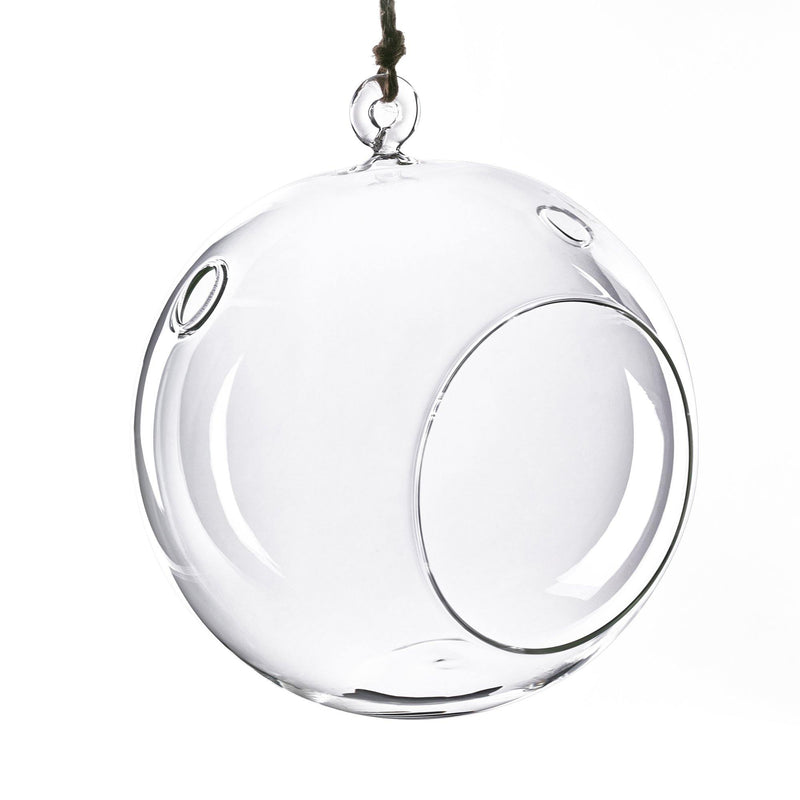 hanging glass orbs for plants 8 pcs H-8" x W-7" Glass Plant Terrarium Clear Tealight Candle Holder