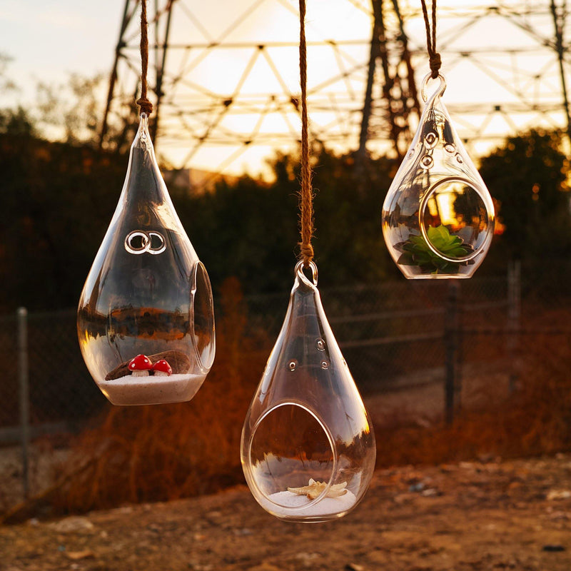 Clear Glass Hanging Teardrop D-2.75" H-5.5" - Pack of 48 PCS - Modern Vase and Gift