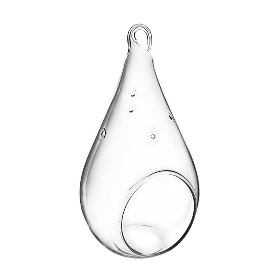 36 PCS Clear Glass Hanging Teardrop D-3.5" H-7.25"
