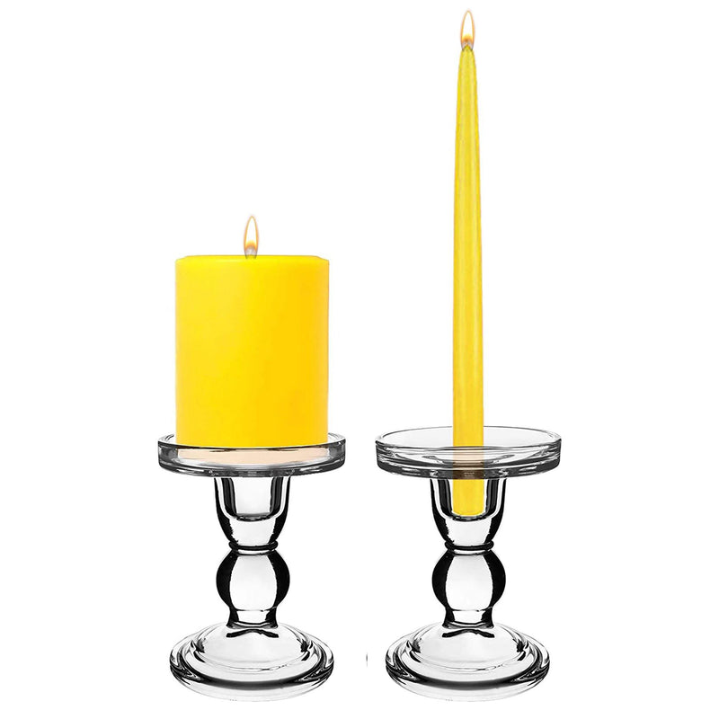 Clear Glass Pillar Candle Holder O-3.25" H-4.5" - Pack of 24 PCS - Modern Vase and Gift