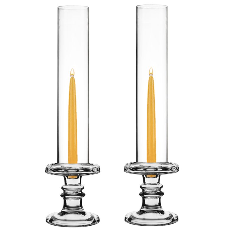 Pack of 12 Sets Glass Candle Holder & Top Fitment Tubes Combo Holder H-4.5" D-4.5", Tube H-16" D-3"